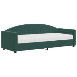 vidaXL Tagesbett mit Matratze Dunkelgrün 80x200 cm Samt