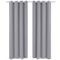 Verdunkelungs-Vorhänge mit Metallringen 135 x 245 cm Grau blackout Verdunkelungs-Vorhänge mit Metallringen 135 x 245 cm Grau blackout