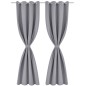 Verdunkelungs-Vorhänge mit Metallringen 135 x 245 cm Grau blackout Verdunkelungs-Vorhänge mit Metallringen 135 x 245 cm Grau blackout