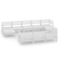 vidaXL 10-tlg. Garten-Lounge-Set Weiß Massivholz Kiefer vidaXL 10-tlg. Garten-Lounge-Set Weiß Massivholz Kiefer