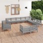 vidaXL 12-tlg. Garten-Lounge-Set Massivholz Kiefer Grau vidaXL 12-tlg. Garten-Lounge-Set Massivholz Kiefer Grau