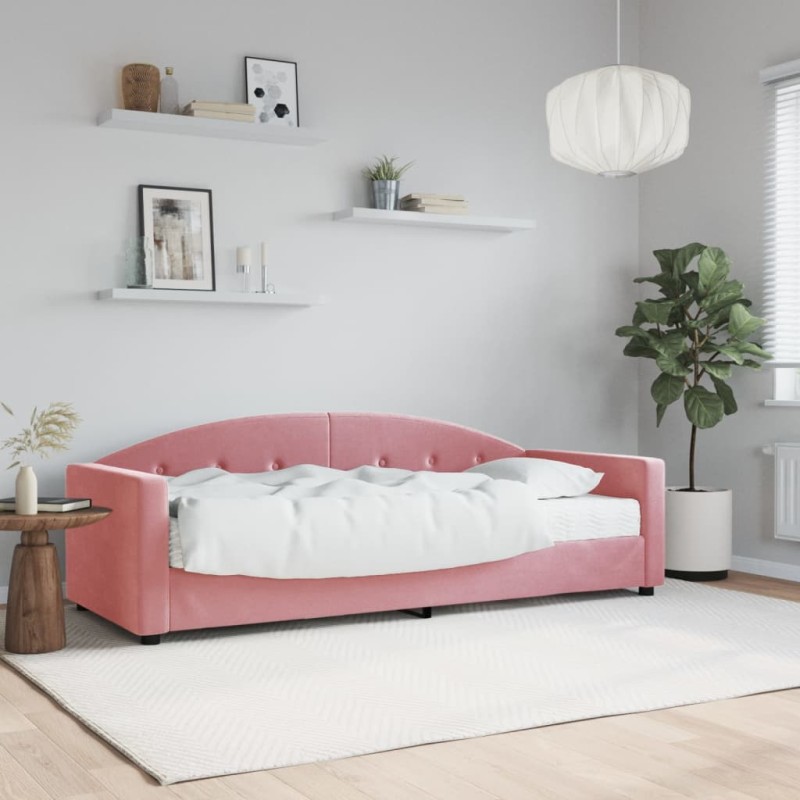 vidaXL Tagesbett mit Matratze Rosa 80x200 cm Samt vidaXL Tagesbett mit Matratze Rosa 80x200 cm Samt