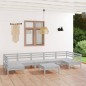 vidaXL 8-tlg. Garten-Lounge-Set Weiß Massivholz Kiefer vidaXL 8-tlg. Garten-Lounge-Set Weiß Massivholz Kiefer