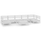 vidaXL 8-tlg. Garten-Lounge-Set Weiß Massivholz Kiefer vidaXL 8-tlg. Garten-Lounge-Set Weiß Massivholz Kiefer