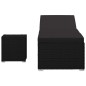 Sonnenliege mit Auflage und Teetisch Poly Rattan Schwarz Sonnenliege mit Auflage und Teetisch Poly Rattan Schwarz