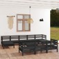 vidaXL 11-tlg. Garten-Lounge-Set Schwarz Massivholz Kiefer vidaXL 11-tlg. Garten-Lounge-Set Schwarz Massivholz Kiefer