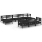 vidaXL 11-tlg. Garten-Lounge-Set Schwarz Massivholz Kiefer vidaXL 11-tlg. Garten-Lounge-Set Schwarz Massivholz Kiefer
