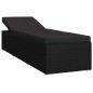 Sonnenliege mit Auflage und Teetisch Poly Rattan Schwarz Sonnenliege mit Auflage und Teetisch Poly Rattan Schwarz