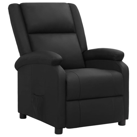 vidaXL Relaxsessel Schwarz Echtleder