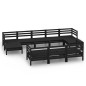 vidaXL 10-tlg. Garten-Lounge-Set Schwarz Massivholz Kiefer vidaXL 10-tlg. Garten-Lounge-Set Schwarz Massivholz Kiefer