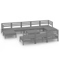 vidaXL 11-tlg. Garten-Lounge-Set Grau Massivholz Kiefer vidaXL 11-tlg. Garten-Lounge-Set Grau Massivholz Kiefer