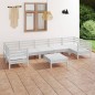 vidaXL 8-tlg. Garten-Lounge-Set Weiß Massivholz Kiefer vidaXL 8-tlg. Garten-Lounge-Set Weiß Massivholz Kiefer