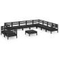 vidaXL 11-tlg. Garten-Lounge-Set Massivholz Kiefer Schwarz vidaXL 11-tlg. Garten-Lounge-Set Massivholz Kiefer Schwarz