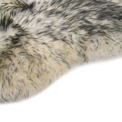 vidaXL Schaffell-Teppich 60×90 cm Dunkelgrau Mélange