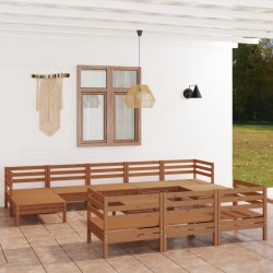 vidaXL 11-tlg. Garten-Lounge-Set Honigbraun Massivholz Kiefer