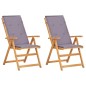 Verstellbare Gartenstühle 2 Stk. Braun Massivholz Akazie Verstellbare Gartenstühle 2 Stk. Braun Massivholz Akazie
