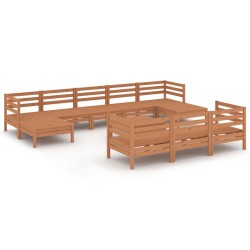 vidaXL 11-tlg. Garten-Lounge-Set Honigbraun Massivholz Kiefer