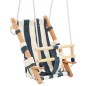 vidaXL Babyschaukel mit Sicherheitsgurt Baumwolle Holz Blau vidaXL Babyschaukel mit Sicherheitsgurt Baumwolle Holz Blau