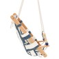 vidaXL Babyschaukel mit Sicherheitsgurt Baumwolle Holz Blau vidaXL Babyschaukel mit Sicherheitsgurt Baumwolle Holz Blau