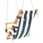 vidaXL Babyschaukel mit Sicherheitsgurt Baumwolle Holz Blau vidaXL Babyschaukel mit Sicherheitsgurt Baumwolle Holz Blau