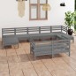 vidaXL 9-tlg. Garten-Lounge-Set Grau Massivholz Kiefer vidaXL 9-tlg. Garten-Lounge-Set Grau Massivholz Kiefer