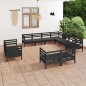 vidaXL 11-tlg. Garten-Lounge-Set Massivholz Kiefer Schwarz vidaXL 11-tlg. Garten-Lounge-Set Massivholz Kiefer Schwarz