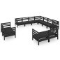 vidaXL 11-tlg. Garten-Lounge-Set Massivholz Kiefer Schwarz vidaXL 11-tlg. Garten-Lounge-Set Massivholz Kiefer Schwarz