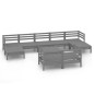 vidaXL 10-tlg. Garten-Lounge-Set Grau Massivholz Kiefer vidaXL 10-tlg. Garten-Lounge-Set Grau Massivholz Kiefer