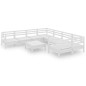 vidaXL 9-tlg. Garten-Lounge-Set Weiß Massivholz Kiefer vidaXL 9-tlg. Garten-Lounge-Set Weiß Massivholz Kiefer