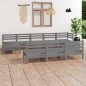 vidaXL 10-tlg. Garten-Lounge-Set Grau Massivholz Kiefer vidaXL 10-tlg. Garten-Lounge-Set Grau Massivholz Kiefer
