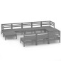 vidaXL 10-tlg. Garten-Lounge-Set Grau Massivholz Kiefer vidaXL 10-tlg. Garten-Lounge-Set Grau Massivholz Kiefer