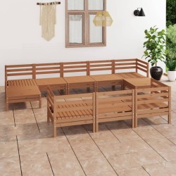 vidaXL 10-tlg. Garten-Lounge-Set Honigbraun Massivholz Kiefer