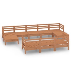 vidaXL 10-tlg. Garten-Lounge-Set Honigbraun Massivholz Kiefer