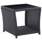 3-tlg. Bistro-Set mit Auflagen Poly Rattan Schwarz 3-tlg. Bistro-Set mit Auflagen Poly Rattan Schwarz