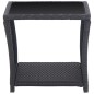 3-tlg. Bistro-Set mit Auflagen Poly Rattan Schwarz 3-tlg. Bistro-Set mit Auflagen Poly Rattan Schwarz