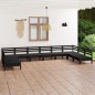 vidaXL 10-tlg. Garten-Lounge-Set Schwarz Massivholz Kiefer vidaXL 10-tlg. Garten-Lounge-Set Schwarz Massivholz Kiefer