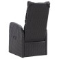 3-tlg. Bistro-Set mit Auflagen Poly Rattan Schwarz 3-tlg. Bistro-Set mit Auflagen Poly Rattan Schwarz