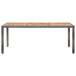 9-tlg. Garten-Essgruppe mit Kissen Poly Rattan Grau