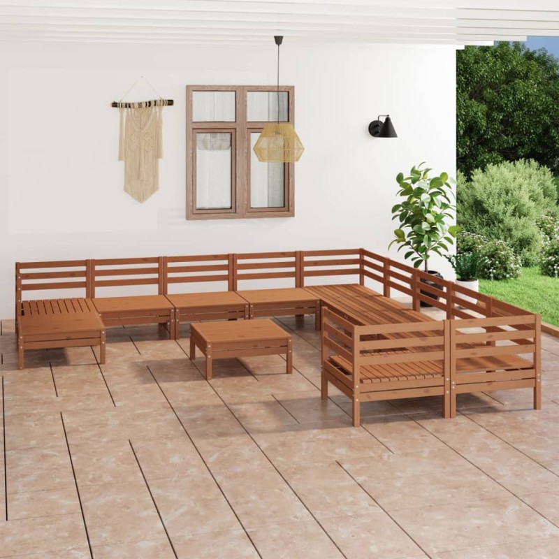 vidaXL 12-tlg. Garten-Lounge-Set Honigbraun Massivholz Kiefer vidaXL 12-tlg. Garten-Lounge-Set Honigbraun Massivholz Kiefer