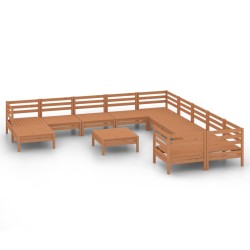 vidaXL 12-tlg. Garten-Lounge-Set Honigbraun Massivholz Kiefer