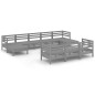 vidaXL 11-tlg. Garten-Lounge-Set Grau Massivholz Kiefer vidaXL 11-tlg. Garten-Lounge-Set Grau Massivholz Kiefer