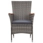 9-tlg. Garten-Essgruppe mit Kissen Poly Rattan Grau 9-tlg. Garten-Essgruppe mit Kissen Poly Rattan Grau