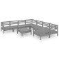 vidaXL 9-tlg. Garten-Lounge-Set Grau Massivholz Kiefer vidaXL 9-tlg. Garten-Lounge-Set Grau Massivholz Kiefer
