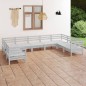 vidaXL 9-tlg. Garten-Lounge-Set Weiß Massivholz Kiefer vidaXL 9-tlg. Garten-Lounge-Set Weiß Massivholz Kiefer