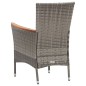 9-tlg. Garten-Essgruppe mit Kissen Poly Rattan Grau 9-tlg. Garten-Essgruppe mit Kissen Poly Rattan Grau