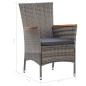 9-tlg. Garten-Essgruppe mit Kissen Poly Rattan Grau 9-tlg. Garten-Essgruppe mit Kissen Poly Rattan Grau