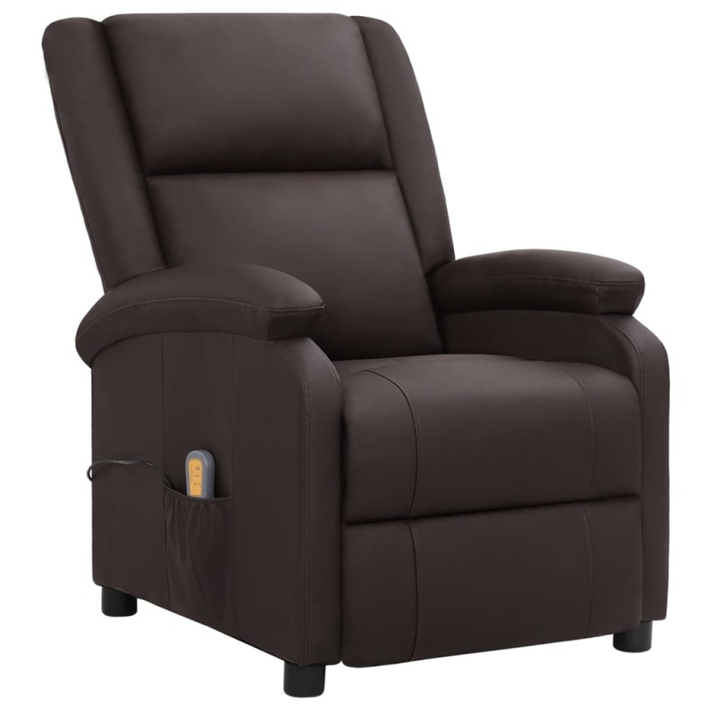 vidaXL Massagesessel Braun Echtleder vidaXL Massagesessel Braun Echtleder