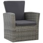 4-tlg. Garten-Lounge-Set mit Auflagen Poly Rattan Grau 4-tlg. Garten-Lounge-Set mit Auflagen Poly Rattan Grau