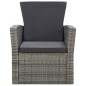 4-tlg. Garten-Lounge-Set mit Auflagen Poly Rattan Grau 4-tlg. Garten-Lounge-Set mit Auflagen Poly Rattan Grau