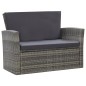 4-tlg. Garten-Lounge-Set mit Auflagen Poly Rattan Grau 4-tlg. Garten-Lounge-Set mit Auflagen Poly Rattan Grau